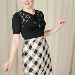 Voodoo Vixen Spiderweb Short Sleeve Sweater
